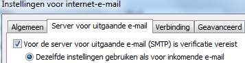 Outlook-server-uitgaande-email
